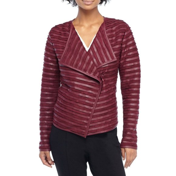NWT The Limited Faux Suede Pleather Pieced Jacket - Picture 3 of 4